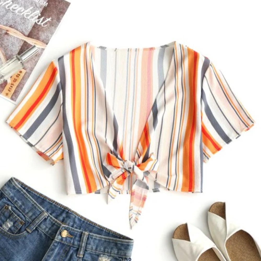 striped crop top